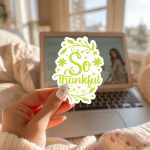 So Thankful Stickers | Gratitude quote sticker set, crafted with attention to detail, perfect for journals, planners, laptops, notebooks, phone cases and creative projects, bringing subtle motivation to creative spaces. - Image 3