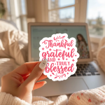 Thankful Grateful And Truly Blessed Stickers | Faith sticker collection, made with clear, crisp lettering, suitable for notebooks, planners, journals, laptops, phone cases and scrapbooks, making a thoughtful small gift for loved ones. - Image 3