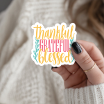 Thankful Grateful Blessed Stickers | Kindness sticker pack, finished with smooth detailed printing, great for journals, planners, laptops, phone cases, notebooks and craft pages, adding gentle encouragement to daily routines. - Image 2
