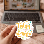 Today I Am Thankful Stickers | Faith sticker pack, designed with a clean matte look, suitable for notebooks, planners, journals, laptops, phone cases and scrapbooks, offering quiet inspiration throughout the day. - Image 2