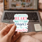 A Grateful Heart Is A Magnet For Miracles Stickers | Gratitude mini decal pack, designed with a clean matte look, suitable for notebooks, planners, journals, laptops, phone cases and scrapbooks, supporting personal reflection through simple visuals. - Image 2