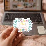Enjoy The Little Things Stickers | Inspirational mini decal pack, printed with a neat and refined appearance, great for journals, planners, laptops, phone cases, notebooks and craft pages, supporting personal reflection through simple visuals. - Image 2