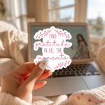 Find Gratitude In All The Moments Stickers | Motivational sticker collection, printed with a neat and refined appearance, great for journals, planners, laptops, phone cases, notebooks and craft pages, bringing subtle motivation to creative spaces. - Image 2