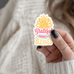Grateful Thankful Blessed Stickers | Kindness sticker set, printed with a neat and refined appearance, suitable for notebooks, planners, journals, laptops, phone cases and scrapbooks, offering quiet inspiration throughout the day.