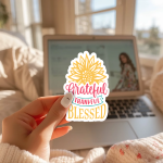 Grateful Thankful Blessed Stickers | Kindness sticker set, printed with a neat and refined appearance, suitable for notebooks, planners, journals, laptops, phone cases and scrapbooks, offering quiet inspiration throughout the day. - Image 2