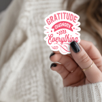 Gratitude Changes Everything Sticker | Aesthetic Decals, Reliable, Water Bottle, Notebook, Laptop, Phone, Car, Luggage, Cute Minimalist Present. - Image 3