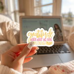 Gratitude When What We Have Is Enough Stickers | Faith sticker pack, printed with a neat and refined appearance, perfect for journals, planners, laptops, notebooks, phone cases and creative projects, bringing subtle motivation to creative spaces. - Image 2