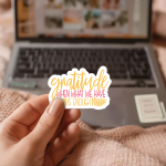 Gratitude When What We Have Is Enough Stickers | Faith sticker pack, printed with a neat and refined appearance, perfect for journals, planners, laptops, notebooks, phone cases and creative projects, bringing subtle motivation to creative spaces.
