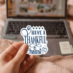 Have A Thankful Heart Stickers | Motivational sticker pack, finished with smooth detailed printing, great for journals, planners, laptops, phone cases, notebooks and craft pages, supporting personal reflection through simple visuals. - Image 2