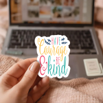 Have Courage & Be Kind Stickers | Gratitude sticker set, designed with a clean matte look, perfect for journals, planners, laptops, notebooks, phone cases and creative projects, offering quiet inspiration throughout the day. - Image 3