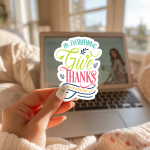 In Everything Give Thanks Thessalonians 5:18 Stickers | Gratitude sticker collection, finished with smooth detailed printing, perfect for journals, planners, laptops, notebooks, phone cases and creative projects, bringing subtle motivation to creative spaces. - Image 2