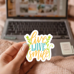 Live Love Smile Stickers | Inspirational sticker set, made with clear, crisp lettering, ideal for planners, journals, notebooks, laptops, phone cases and scrapbooks, supporting personal reflection through simple visuals.