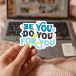 Be You Do You For You Stickers | Inspirational mini decal pack, printed with a neat and refined appearance, suitable for notebooks, planners, journals, laptops, phone cases and scrapbooks, adding gentle encouragement to daily routines. - Image 3