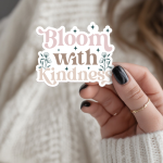 Bloom With Kindness Stickers | Motivational sticker set, designed with a clean matte look, suitable for notebooks, planners, journals, laptops, phone cases and scrapbooks, making a thoughtful small gift for loved ones. - Image 3