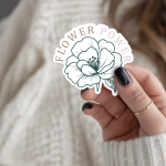 Flower Power Stickers | Inspirational quote sticker set, made with clear, crisp lettering, great for journals, planners, laptops, phone cases, notebooks and craft pages, supporting personal reflection through simple visuals.