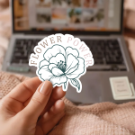 Flower Power Stickers | Inspirational quote sticker set, made with clear, crisp lettering, great for journals, planners, laptops, phone cases, notebooks and craft pages, supporting personal reflection through simple visuals. - Image 2