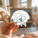 Flower Power Stickers | Inspirational quote sticker set, made with clear, crisp lettering, great for journals, planners, laptops, phone cases, notebooks and craft pages, supporting personal reflection through simple visuals. - Image 3