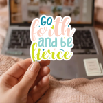 Go Forth And Be Fierce Stickers | Faith mini decal pack, finished with smooth detailed printing, ideal for planners, journals, notebooks, laptops, phone cases and scrapbooks, adding gentle encouragement to daily routines. - Image 2