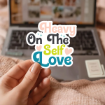 Heavy On The Self Love Stickers | Motivational sticker pack, made with clear, crisp lettering, suitable for notebooks, planners, journals, laptops, phone cases and scrapbooks, adding gentle encouragement to daily routines. - Image 2