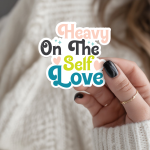 Heavy On The Self Love Stickers | Motivational sticker pack, made with clear, crisp lettering, suitable for notebooks, planners, journals, laptops, phone cases and scrapbooks, adding gentle encouragement to daily routines. - Image 3