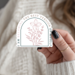 I Am Becoming The Best Version Of Myself Stickers | Faith quote sticker set, made with clear, crisp lettering, perfect for journals, planners, laptops, notebooks, phone cases and creative projects, making a thoughtful small gift for loved ones.