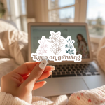 Keep On Growing Stickers | Gratitude sticker collection, crafted with attention to detail, great for journals, planners, laptops, phone cases, notebooks and craft pages, bringing subtle motivation to creative spaces.