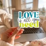 Love Is All You Need Stickers | Inspirational sticker pack, designed with a clean matte look, ideal for planners, journals, notebooks, laptops, phone cases and scrapbooks, adding gentle encouragement to daily routines. - Image 2