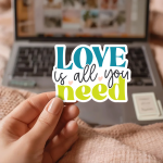Love Is All You Need Stickers | Inspirational sticker pack, designed with a clean matte look, ideal for planners, journals, notebooks, laptops, phone cases and scrapbooks, adding gentle encouragement to daily routines. - Image 3