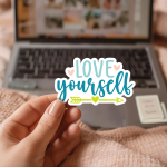 Love Yourself Stickers | Motivational sticker pack, made with clear, crisp lettering, great for journals, planners, laptops, phone cases, notebooks and craft pages, making a thoughtful small gift for loved ones. - Image 2
