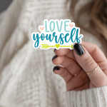 Love Yourself Stickers | Motivational sticker pack, made with clear, crisp lettering, great for journals, planners, laptops, phone cases, notebooks and craft pages, making a thoughtful small gift for loved ones. - Image 3