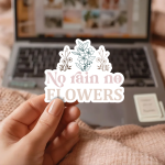 No Rain No Flowers Stickers | Gratitude sticker collection, crafted with attention to detail, great for journals, planners, laptops, phone cases, notebooks and craft pages, adding gentle encouragement to daily routines. - Image 2