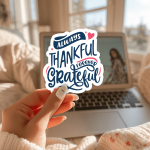 Always Thankful Forever Grateful Stickers | Kindness mini decal pack, finished with smooth detailed printing, perfect for journals, planners, laptops, notebooks, phone cases and creative projects, making a thoughtful small gift for loved ones. - Image 3