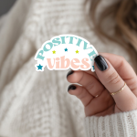 Positive Vibes Stickers | Motivational sticker set, designed with a clean matte look, ideal for planners, journals, notebooks, laptops, phone cases and scrapbooks, supporting personal reflection through simple visuals.