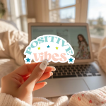 Positive Vibes Stickers | Motivational sticker set, designed with a clean matte look, ideal for planners, journals, notebooks, laptops, phone cases and scrapbooks, supporting personal reflection through simple visuals. - Image 3