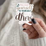 Prove Yourself To Yourself Not To Others Stickers | Faith sticker set, designed with a clean matte look, perfect for journals, planners, laptops, notebooks, phone cases and creative projects, adding gentle encouragement to daily routines.