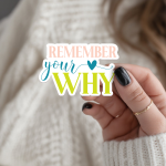 Remember Your Why Stickers | Inspirational quote sticker set, crafted with attention to detail, great for journals, planners, laptops, phone cases, notebooks and craft pages, adding gentle encouragement to daily routines.