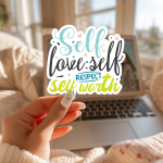 Self Love Self Respect Self Worth Stickers | Kindness mini decal pack, printed with a neat and refined appearance, ideal for planners, journals, notebooks, laptops, phone cases and scrapbooks, adding gentle encouragement to daily routines. - Image 2