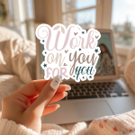 Work On You For You Stickers | Inspirational sticker set, printed with a neat and refined appearance, great for journals, planners, laptops, phone cases, notebooks and craft pages, adding gentle encouragement to daily routines. - Image 3