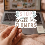 Stop And Smell The Flowers Stickers | Gratitude sticker pack, designed with a clean matte look, perfect for journals, planners, laptops, notebooks, phone cases and creative projects, bringing subtle motivation to creative spaces. - Image 3