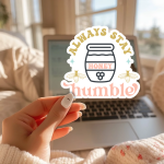 Always Stay Humble Stickers | Gratitude mini decal pack, crafted with attention to detail, suitable for notebooks, planners, journals, laptops, phone cases and scrapbooks, bringing subtle motivation to creative spaces. - Image 3