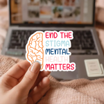 End The Stigma Mental Health Matters Stickers | Motivational quote sticker set, designed with a clean matte look, great for journals, planners, laptops, phone cases, notebooks and craft pages, offering quiet inspiration throughout the day. - Image 2