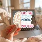 End The Stigma Mental Health Matters Stickers | Motivational quote sticker set, designed with a clean matte look, great for journals, planners, laptops, phone cases, notebooks and craft pages, offering quiet inspiration throughout the day. - Image 3