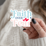 Faith Over Fear Stickers | Inspirational sticker set, designed with a clean matte look, great for journals, planners, laptops, phone cases, notebooks and craft pages, making a thoughtful small gift for loved ones.
