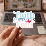 Faith Over Fear Stickers | Inspirational sticker set, designed with a clean matte look, great for journals, planners, laptops, phone cases, notebooks and craft pages, making a thoughtful small gift for loved ones. - Image 3