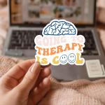 Going To Therapy Is Cool Stickers | Inspirational sticker collection, printed with a neat and refined appearance, great for journals, planners, laptops, phone cases, notebooks and craft pages, offering quiet inspiration throughout the day. - Image 3