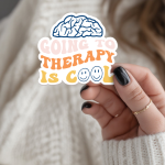 Going To Therapy Is Cool Stickers | Inspirational sticker collection, printed with a neat and refined appearance, great for journals, planners, laptops, phone cases, notebooks and craft pages, offering quiet inspiration throughout the day.