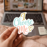I Choose Me Stickers | Faith quote sticker set, made with clear, crisp lettering, suitable for notebooks, planners, journals, laptops, phone cases and scrapbooks, supporting personal reflection through simple visuals. - Image 3