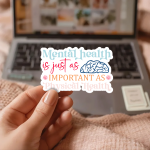 Mental Health Is Just As Important As Physical Health Stickers | Gratitude mini decal pack, crafted with attention to detail, suitable for notebooks, planners, journals, laptops, phone cases and scrapbooks, offering quiet inspiration throughout the day. - Image 2