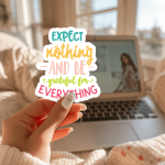 Expect Nothing And Be Grateful For Everything Stickers | Faith sticker set, finished with smooth detailed printing, ideal for planners, journals, notebooks, laptops, phone cases and scrapbooks, making a thoughtful small gift for loved ones. - Image 3