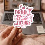 Eat Drink & Give Thanks Stickers | Inspirational mini decal pack, crafted with attention to detail, great for journals, planners, laptops, phone cases, notebooks and craft pages, making a thoughtful small gift for loved ones. - Image 2